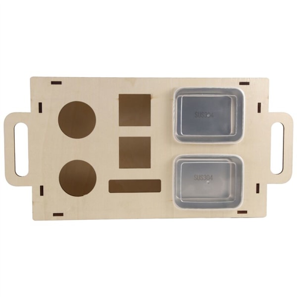 Sofa Arm Bord, Sofa Armlæn Tray Clip-on med 2 Rustfrit Stål, Bærbar Snackkurv Træholder - C