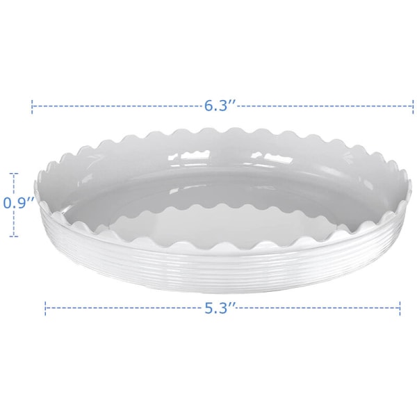 Växtfat 15,2 cm, set med 6 hållbara plastväxtbrickor, växtåterställningsbricka, blomkruksfat för inomhus- och utomhusbruk.