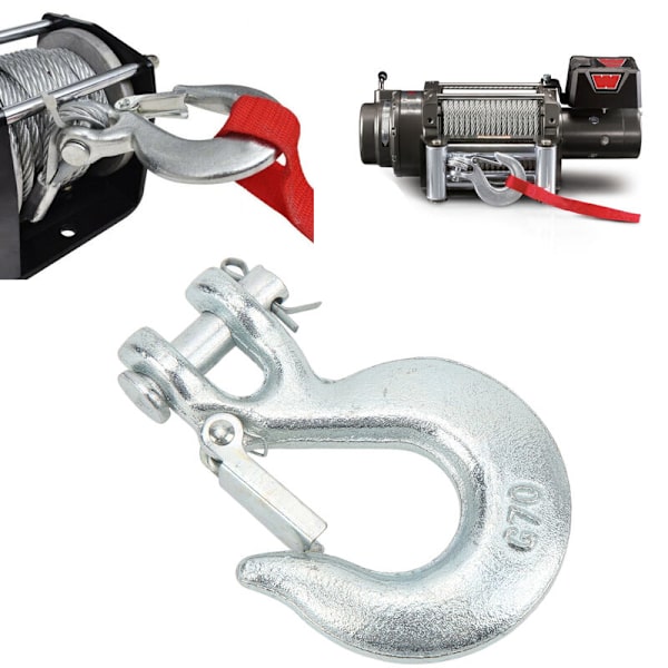 5/16 Tommer Clevis Glidekrog med Sikkerhedslås, Heavy Duty Kulstofstål Trækkrog til Trailer Vindespil
