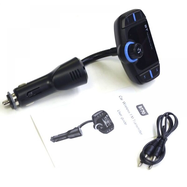 Bluetooth-lähetin autoon näytöllä, MP3-soittimen lähetyssovitin 2 USB-portilla, MP3 USB-avaimella