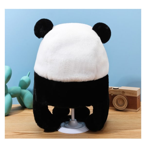 Söpö Panda Pehmo Bucket Hat Naisten Talvi Lämmin Paksu Pilottihattu Kylmäpitävä Mustavalkoinen Cap Talvi Ulkoilu Yksi koko sopii kaikille