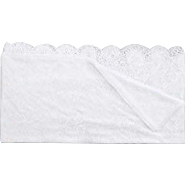 Rektangulær Hvid Blonde Dug, Rustik Broderi Spisebord, Retro Rattan Blomsterdekoration, Bryllupsdug