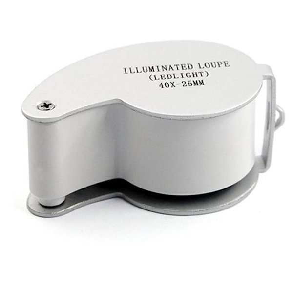 Juveler Lupe Linse Lupe 40X 25mm 2-Stykke Forstørrelsesglas