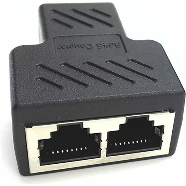 Lan Rj45-kontakt 1 Hunn til 2 Hunn Splitter Adapter, egnet for Super Ethernet kategori 5 ¼ Ethernet Kategori 6