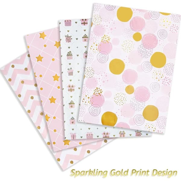 Rosa presentpapper, presentpapper för födelsedagar, presentpapper för barn och flickor, presentpapper för födelsedagar, helgdagar, bröllop