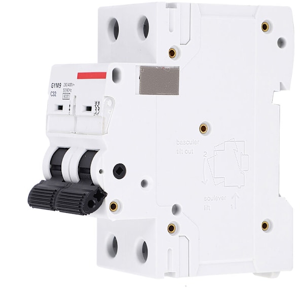 GYM9 2P Miniatyrbrytare Luftbrytare Kretskydd 400VAC (32A)