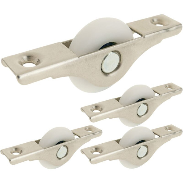 30 mm nylon-pyörät oville ja huonekaluille, 4 kpl, 30x13x8 mm