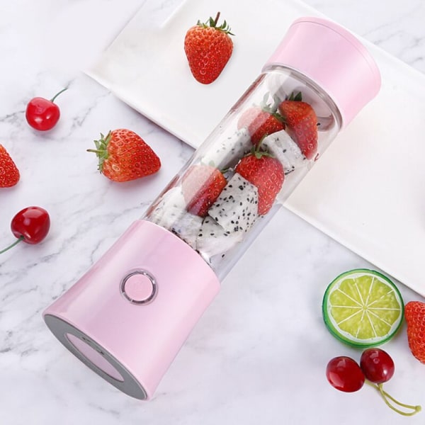 480Ml Portable USB Recharging Fruit Shake Cup Home Quick Juicer Multi-Functional Mini Portable Juicer for Home&Travel-B