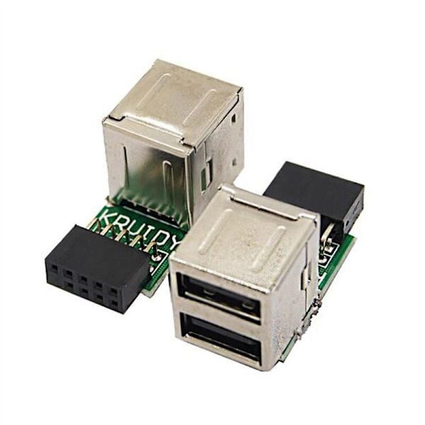 2 st Interna moderkort 9-stifts till 2-portars USB 2.0-adapterkonverter moderkort PCB-kort förlängningskort