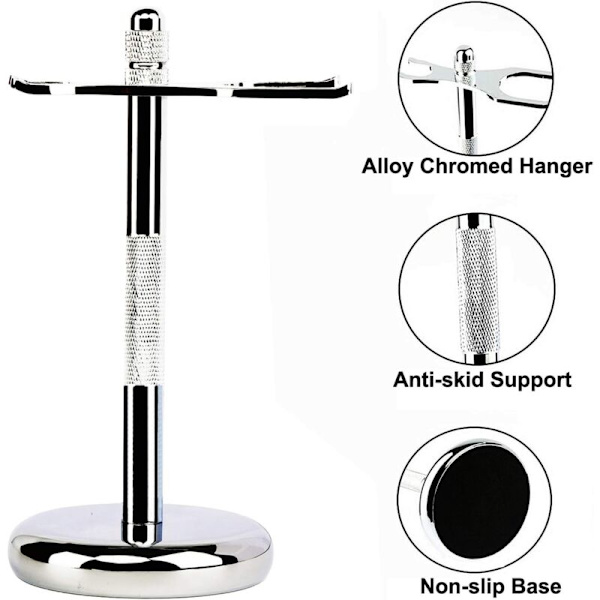 Chrome Razorbørsteholder Razor Stativ (Sølv)
