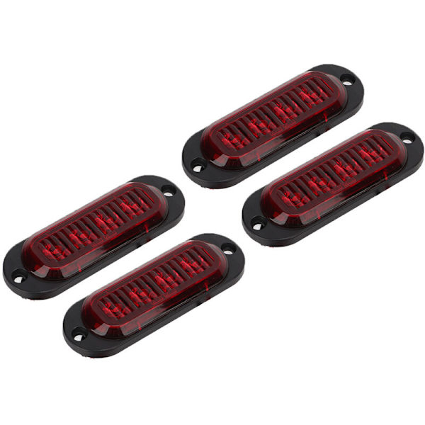 4 kpl Kirkkaat Kuorma-auton Sivuvalot 3000K IP65 Vedenkestävä LED Helppo Asennus Hätävilkku 12-24V Punainen Kuorma-auto