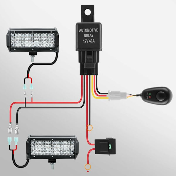 LED Arbeidslys 12V 300W Kabling - IP67 Vanntett Flomlys Bil Lastebil Tåkelys (2 stk)
