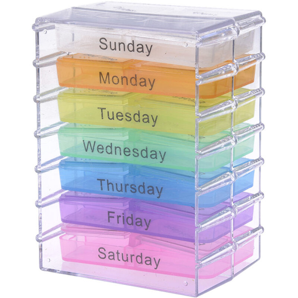 SODIAL(R) Medicin Veckovis Pillerförvaring 7 Dagar Tablett Sorterare Box Behållare Väska Organizer