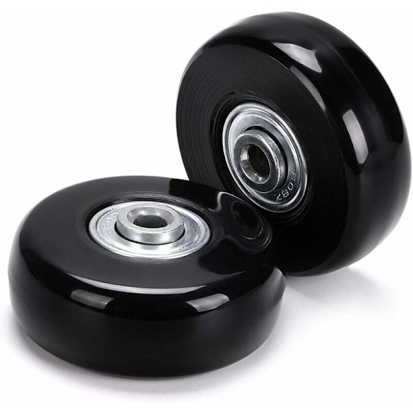 Hjul, 4 stk. 50x18mm Køfferthjul, Gummi Drejehjul Hjul Lejer Reparations Sæt, Sort
