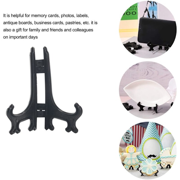 48 stk. 3 tommer Staffeli Stativer Billede Plastik Plade Holder Display Ramme (Sort)