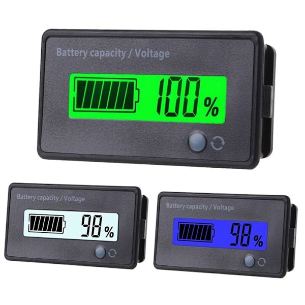 3 st batterikapacitetsmätare 12V-84V LCD-display procentindikator spänningstestare lämplig för motorcykel RV marinbåt