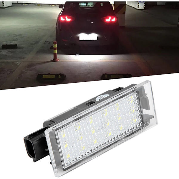 LED Nummerpladelys, 2 stk. LED Nummerpladelys Pærer, Super Lys CanBus Ingen Fejl Baglygter til Clio Espace Laguna Megane