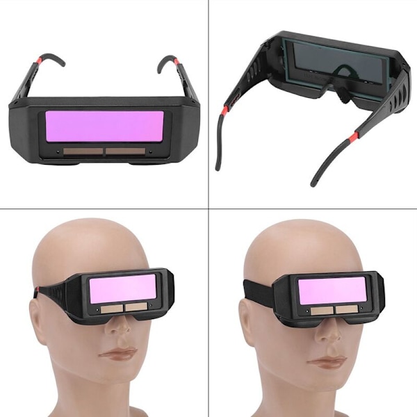 Svetsglasögon med automatisk mörkning, Svetsglasögon, Säkerhetshjälm med justerbar skärm, Bländskyddande skyddsglasögon, Säkerhetsglasögon