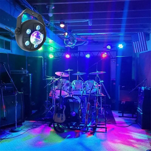 LED Discokule 2 i 1 6X3W RGBW DMX Kontroller Lyseffekt Klub Bar Bryllup Dekorasjon EU-kontakt