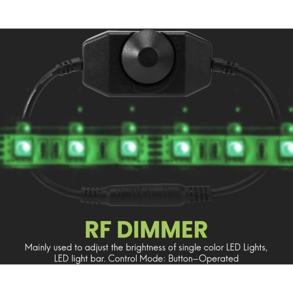 12V/24V 6A LED-himmennin, kirkkaussäädin yksiväriselle kirkkaalle, musta