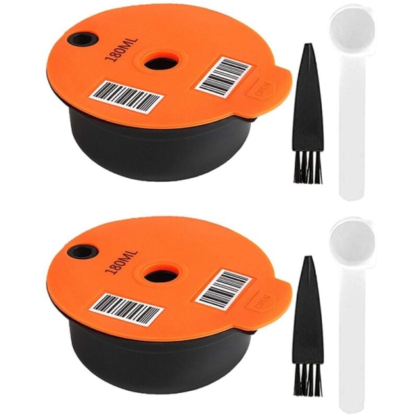 2X Kompatibel med -S-maskiner, Påfyllbare Kaffepods med Kaffe Filter 180 Ml