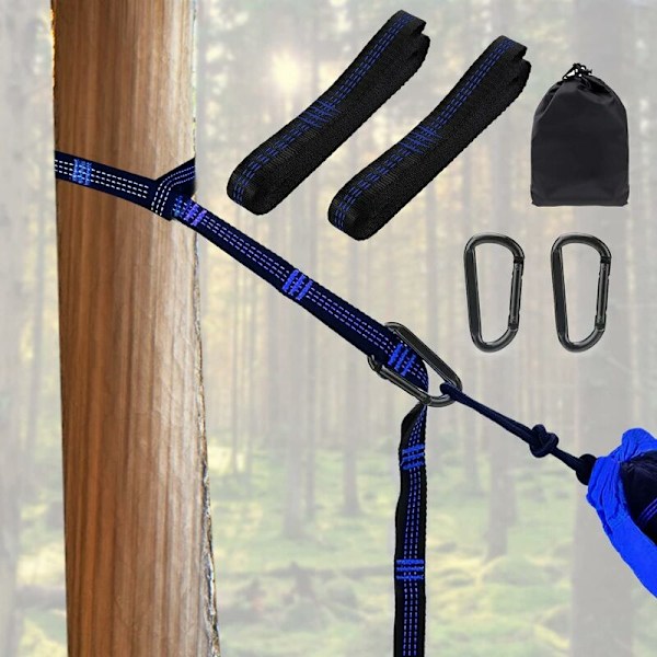 Hängmatta Remmar för Hängmatta, Hängstol, Gunga, Fäste för Camping Hängmatta, Vandring, Utomhusrem 2 Hängmatta Rep + 2 Krokar Karabiner, En Krok