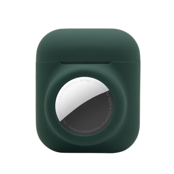 Anti-tabt Apple Bluetooth headset beskyttelsescover til første og anden generation af airpods (mørkegrøn)