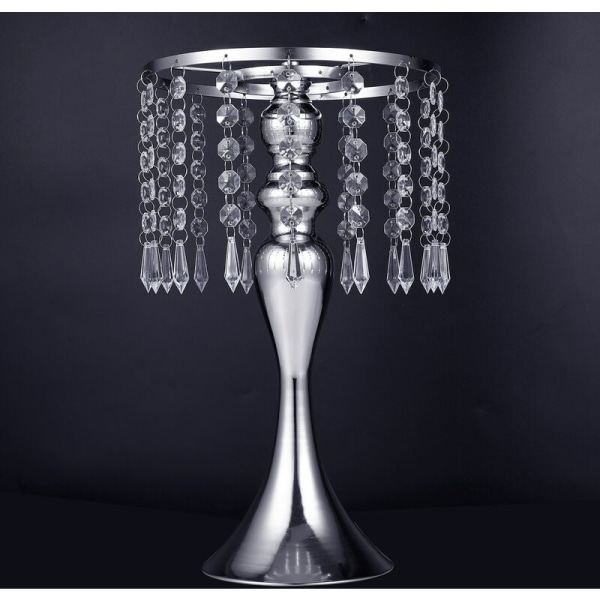 S-formet krystalperle gardin roterende vej fører bryllup rekvisitter pariserhjul havfrue lysestage blomsterstand vase sølv