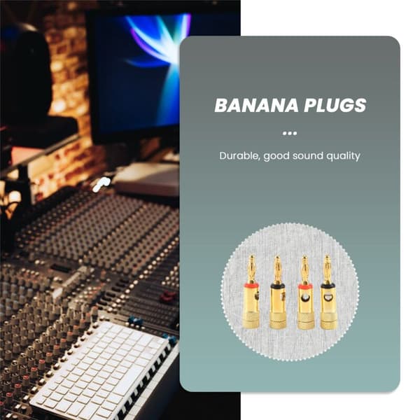 Bananplugger Gullbelagt 2 Røde 2 Sorte 4 Mm 4 Stk LL68-4BP1