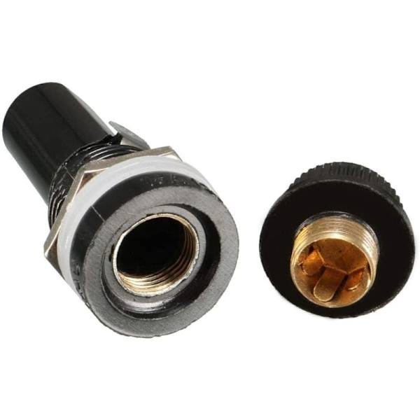 10 stk. 5 x 20 mm Sikringsholder AC 10A 250V Sort Skruehætte Sikringsholder, Panelmonteret Skruehætte Sikringsholder