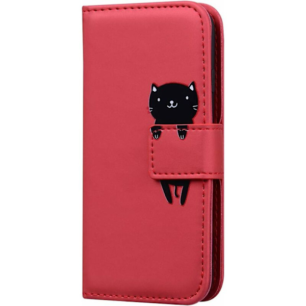 iPhone 11 Fodral Cartoon Animal Söt Fällbart Stativ (Röd)-