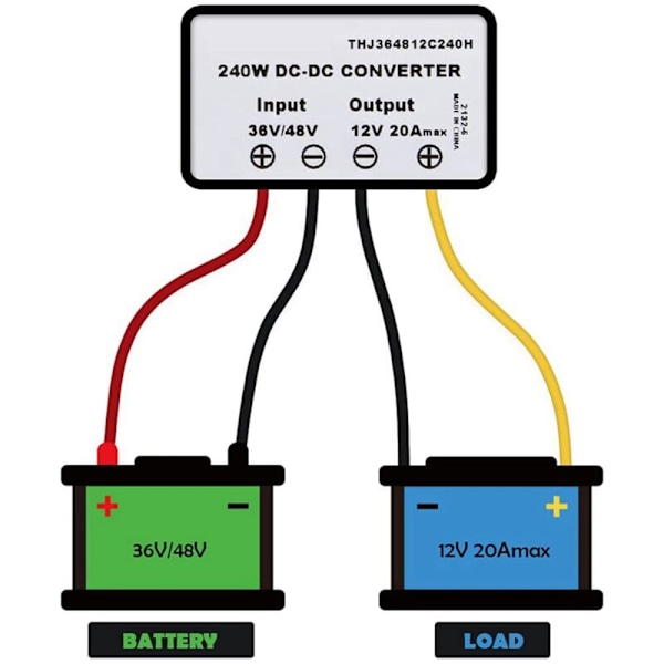 3X DC 36V/48V til 12 20A Konverter Spenningsregulator Reduser Trinn Ned Buck Transformer