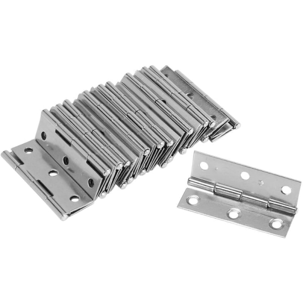 2.5 Inch Long 6 Hole Stainless Steel Hinges 20 Pieces (Pack of 20)