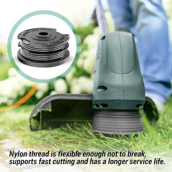 4 stk. linespoler til Bosch gresstrimmer-spoler, nylonlinje-erstatningsspole for Bosch F016800351 ART 24, 27, 30 og ART 30-36 LI (6,1 m x Ø1