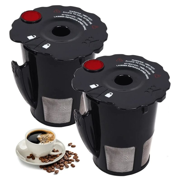 2-pack återanvändbara kaffefilter för Keurig K-cup 2.0-serie bryggare modell K200 K250 K300 K350 K400 K450 K460 K475 K460 K500 K550 K560 K575
