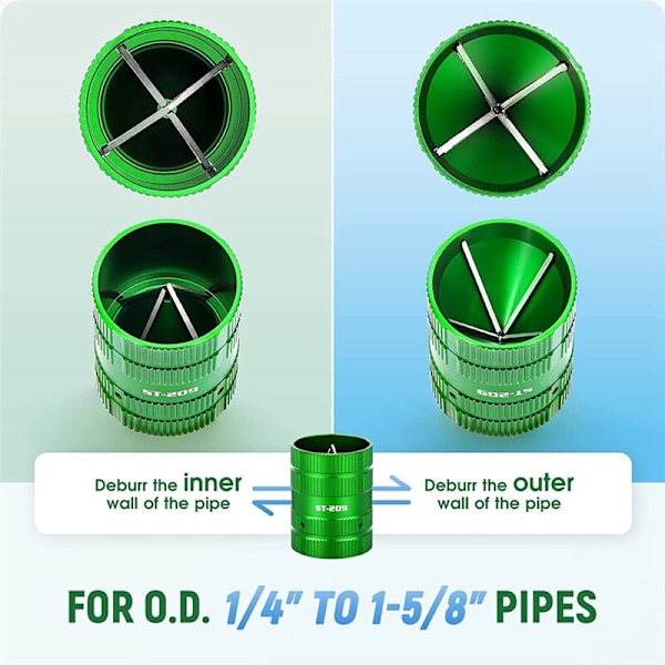 Rörutvidgningsverktyg 1/4 tum till 1-5/8 tum OD, Inre/Yttre Avfasning för Koppar Aluminium PVC PPR Rör