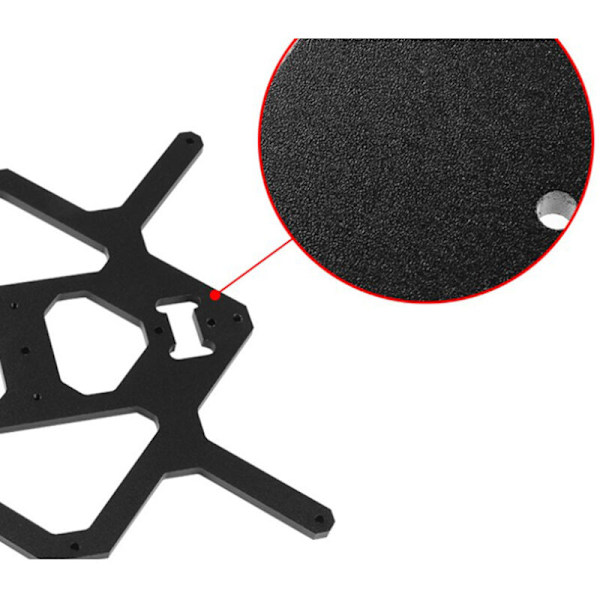 1 Sæt Sort Aluminiumsprofil Y Vogn Z Ekstrudering Bundplade med 3 U-Bolte til 3D Printer