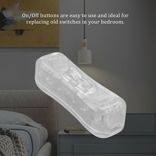 2 stk. gennemsigtige plastik ON/OFF-knapper på stueledning