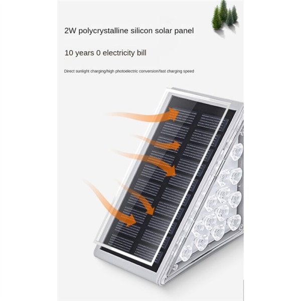 6 stk. solcellelamper IP67 udendørs vandtæt trappebelysning sikkerhedsvæglampe varmt hvid til have juledekoration