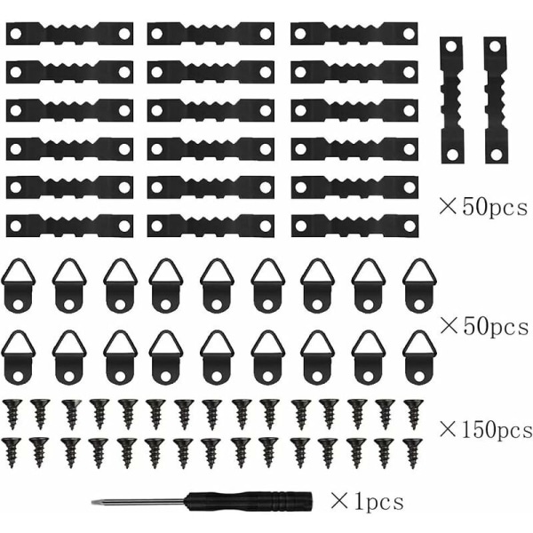 251 deler rammeklips bilde henger bilde ramme hengekit bilde henger fester med oppbevaringsboks og 150 skruer svart