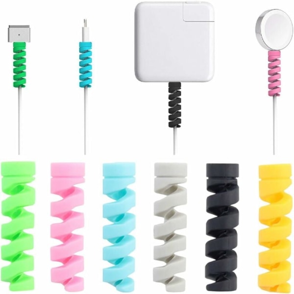 16st iPhone-kabelskydd Android-kabelskydd Datalinjeskydd Telefonladdare Kabelsparare för MacBook USB -hörlurar Slumpmässig färg