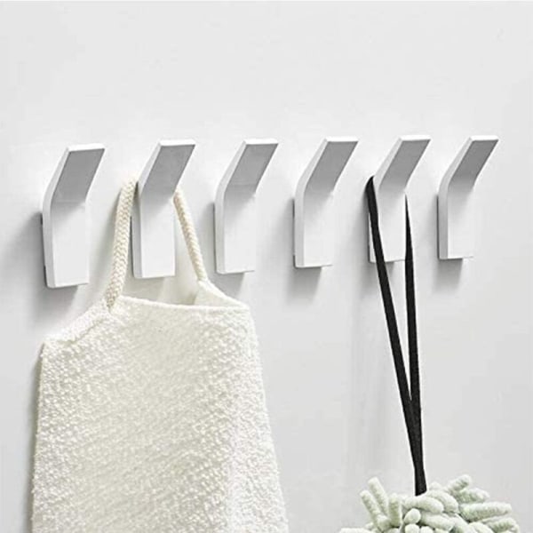 Promotion, 6 Pieces Adhesive Hook Double Hook Towel Holder Bathroom Aluminum Anti-rust and Waterproof Hook with Adhesive Self-adhesive Wall Mount fo