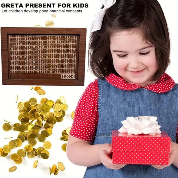Japansk Retro Trä Spargris med Räknare för Barn, Budget, 5000