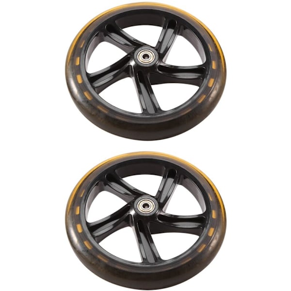 2 st Scooterhjul 200 mm PU Material Hjul Tjocklek 30 mm ABEC-7 Lager Scooter Tillbehör, Transparent Svart