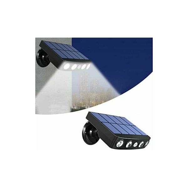 LaBlanc Solcelled Sikkerhetsvegglampe med PIR Bevegelsessensor, IP65 Vanntett, 360 Graders Rotterbare Spotlight, Utembelysning for Hage, Hage