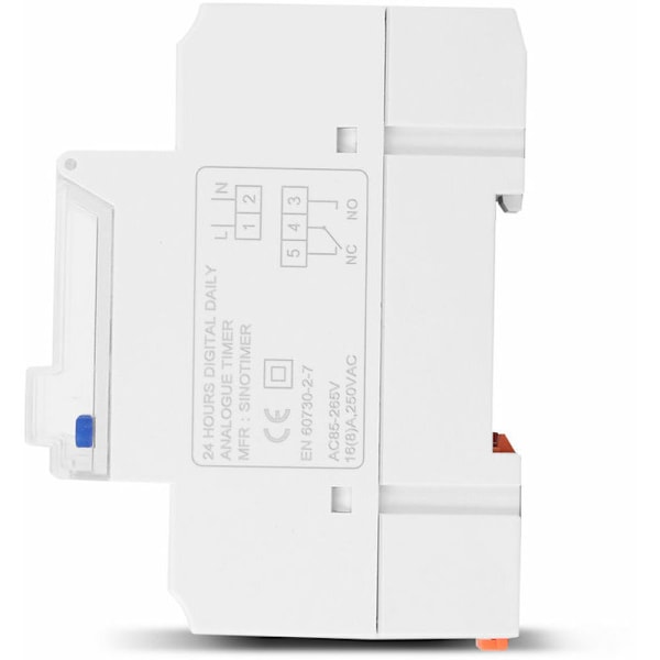 Elektronisk klokke med LCD-skjerm - 24 timers programmerbar timer - Intelligent analog bryter - DIN-skinne