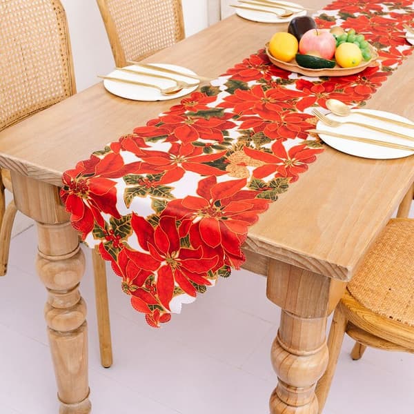 Julbord - Maskintvättbart, tryckt köksbord för middagar och helgdagar, D
