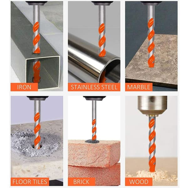 10 st multifunktionella triangulära legering murborr set för kakel betong tegel glas plast marmor 6mm orange