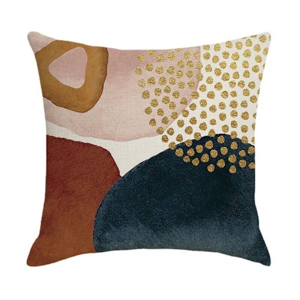Kuddfodral 45 x 45 cm, 4-pack, Modern Dekor Estetisk Färgglad Abstrakt Geometrisk Minimalistisk Kuddfodral för Soffa Heminredning (45x45cm,A)