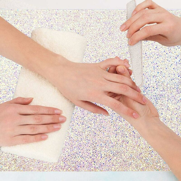 Diamant Foldbar Manikyr Bordsmåtte, Neglekunst Hvilemåtte, Rhinestone Negle Hvilemåtte, Salon Arm Håndledsstøtte Pude, Manikyr Tilbehør-Fei Yu